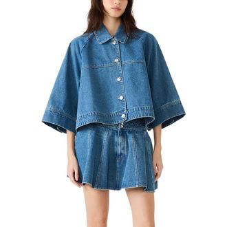 Steve Madden Rhode Denim Swing Jacket in Aruba Blue at Nordstrom, Size X-Small