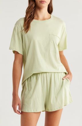 Lunya Organic Pima Cotton Short Pajamas in Ethereal Green at Nordstrom, Size X-Large