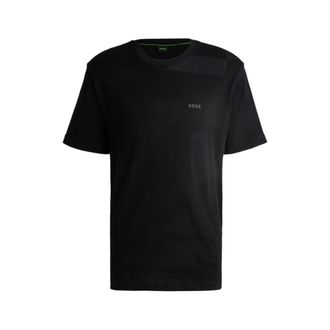 BOSS Cotton-jacquard relaxed-fit T-shirt with seasonal artwork