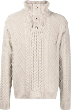 Nanushka Turtlenecks, male, Beige, XL, Beige Cable Knit Jumper
