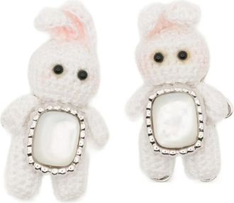 Yvmin Oorstekers met konijnenmotief - Dames - Oorbellen - Grijs - ONE Size - Accessoires