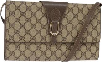 Gucci Pre-owned Canvas Cross Body Bag - Dames - Vintage Schoudertas - Beige - ONE Size - Vintage