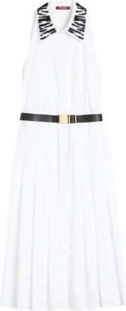 Max Mara Cotton Poplin Dress - Dames - Shirt Kleedjes - Wit - S - Katoen - Kleedjes