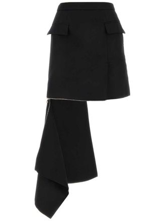 Alexander McQueen Mini-rok met rits - Zwart