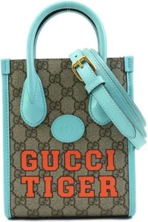 Gucci Pre-owned Fabric handbags - Dames - Vintage Handtas - Blauw - ONE Size - Vintage