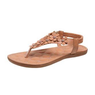 Generic Flip Flop Flat Espadrilles For Women Wide Fit Fashion Shoes For Women Formal Shoes Lady Girl Sandal Beach Flower Decor Solid Flat Sandals Ladies Walki