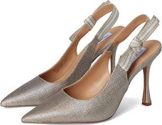 Steve Madden Womens Steve Madden Bri Pump Silver Glitter Pointed Toe Slingback ZAP2074