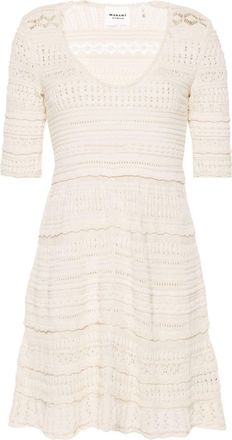 Isabel Marant Jumi crochet-knit mini dress - women - Cotton - 34 - Neutrals