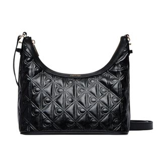 Calvin Klein Emblem AOP Debossed schoudertas - Dames - Tassen - Zwart - Maat: ONE Size Poliester