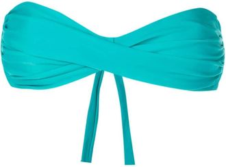 Amir Slama twist-detail bikini top - women - Polyamide/Elastane - PP - Blue