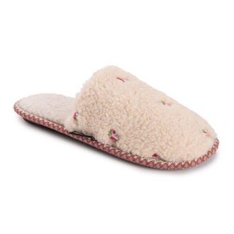 Muk Luks Novelty Punch Needle Scuff Slipper in Cream Floral at Nordstrom, Size Medium
