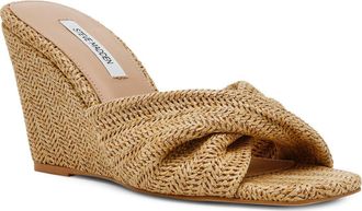 Steve Madden Laelia Wedge Slide Sandal in Natural Raffia at Nordstrom, Size 8.5
