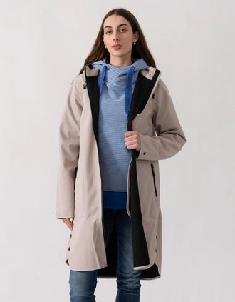 Ilse Jacobsen Womens Ilse Jacobsen Rain Womens A-Line Softshell Raincoat - Chateau Gray 029 - Size: UK14 eu40 us12