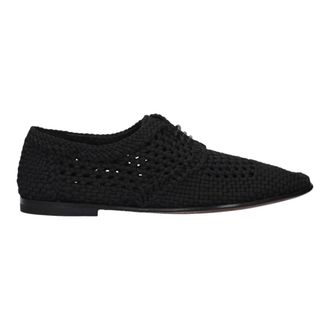 Dolce & Gabbana Woven Fabric Derby Schoenen - Heren - Veterschoenen - Zwart - 43 EU - Leer - Schoenen