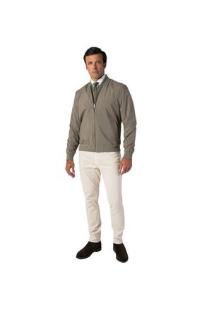 Robert Talbott Jackson Baseball Jacket in Taupe at Nordstrom, Size Xx-Large