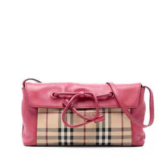 Burberry Pre-owned Burberry Haymarket Check Coated Canvas Leah Crossbody Ladies N1N5P2WJZDWESH95