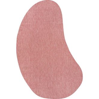 Jonathan Y Designs Evan Modern Rustic Organic Curve Indoor/Outdoor Shaped Area Rug in Light Rose at Nordstrom, Size 8Ft 0In X 10Ft 0In
