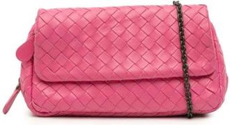 Bottega Veneta Pre-owned Clutches, female, Pink, Size: ONE SIZE Pre-owned Leather Shoulder Bag