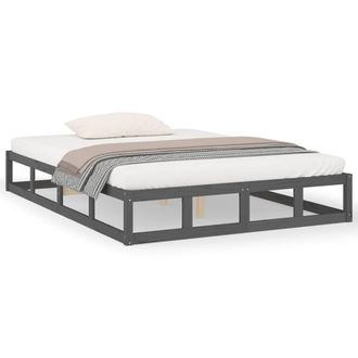 Berkfield Home Bed Frame Grey 150x200 cm King Size Solid Wood