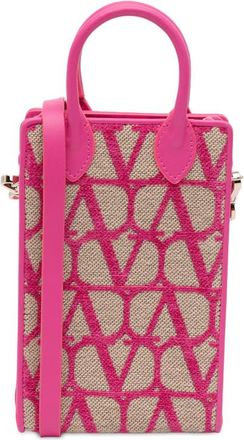 Valentino Pre-owned Valentino Leather Trimmed Toile Iconographe Satchel Ladies VOKG4SAENEQ6K867