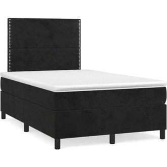 vidaXL Cama Box Spring Con Colch&oacute;n Terciopelo Negro 120x190 Cm Vidaxl