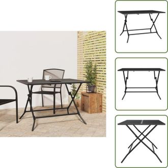 vidaXL The Living Store Tavolo da Giardino Pieghevole Antracite 110x80x72 Rete Acciaio - Tavolo da pranzo allaperto
