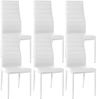 Clp Clp - Set De 6 Sillas De Comedor Mayfair Blanco Simil Cuero