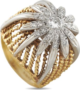 Luxury Bazaar Vintage 14K Yellow Gold 0.48ct Diamond Dome Ring MF08-063026