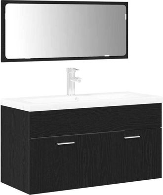 vidaXL Conjunto De Muebles De Ba&ntilde;o 3 Pcs Roble Negro 90x38.5x46cm Vidaxl