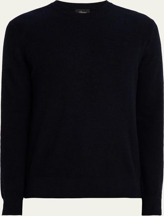 Brioni Mens Cashmere and Wool Raglan Crewneck Sweater