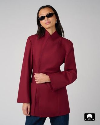 WeWoreWhat Hour Glass Blazer Jacket in Dark Cherry at Nordstrom, Size 0