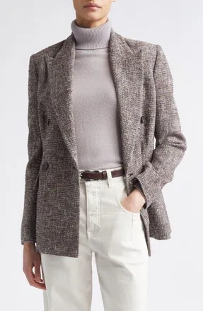 Eleventy Double Breasted Wool Blend Jacket in 177 Amethyst at Nordstrom, Size 42