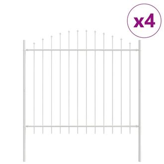 Berkfield Home Garden Fence with Hoop Top White 6.8x1.25 m Steel