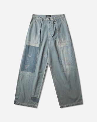 KAPITAL Men s Liberty Hickoree Fatigue Baggy Pants (Rushfiled Remake) Hickory Stripes