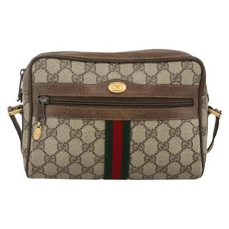 Gucci Vintage, unisex, Bruin, ONE Size, Leer, Pre-owned Leren Schoudertas
