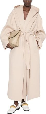 Sportmax Geklede Jassen - Dames - Jas met riem - Beige - XS - Jassen