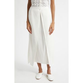 EENK Flowy Pleated Skirt in Ivory at Nordstrom, Size Medium