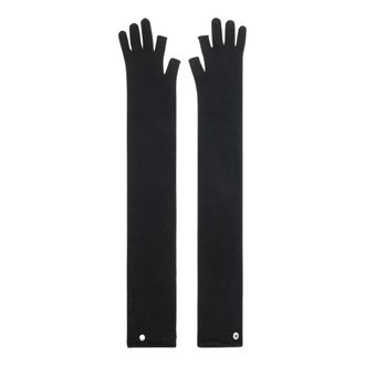 Rick Owens Lange handschoenen zonder vingers - Dames - Accessoires - Zwart - Maat: ONE Size Wol