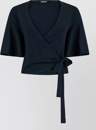 Jacquemus wrap short-sleeve knitted top