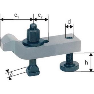 Format Brida Acodada Regulable, Ancho De Ranura : 14 Mm, Tornillos Para Ranura T M12 X 14 X 100 Mm, Ancho De Griya 14 Mm, Altura : 28-56 Mm