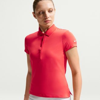 Nike Womens Golf Club Dri-FIT UV Short-Sleeve Golf Polo in Red | IF5959-696