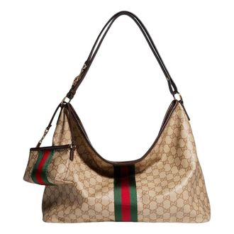 Gucci (WMNS) Gucci Large Shoulder Bag with Web Sand Dark Brown A008NS-FAGK6-8547