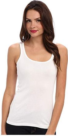Splendid 1x1 Classic Tank Top Womens Sleeveless White : XL (Womens 14-16), Cotton/Modal