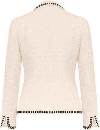 Maison Common Blazer With Embroidery Patches in Ecru/multicolour at Nordstrom, Size 42