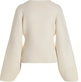 Khaite Womens White Cashmere Cardigan Clothing