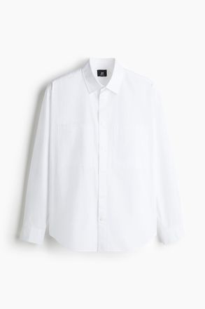H&M Popelinehemd in Loose Fit - White
