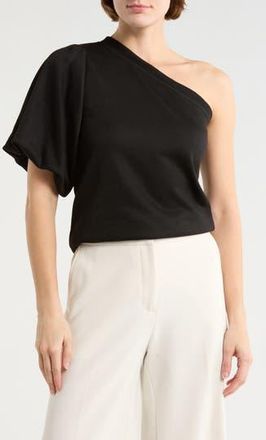 Tart Joylyn One Shoulder Flutter Sleeve Top in Black at Nordstrom Rack, Size X-Small