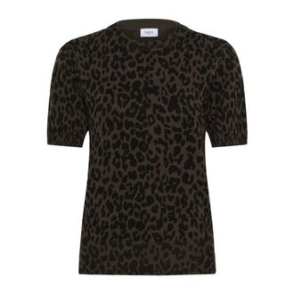 Saint Tropez Leopard Print Pullover Sweater - Dames - Truien - Bruin - Maat: XS