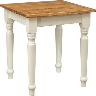 Biscottini International Biscottini - Mesa Country De Madera Maciza De Tilo Armaz&oacute;n Blanco Envejecido Con Plan Acabada Con Efecto Natural