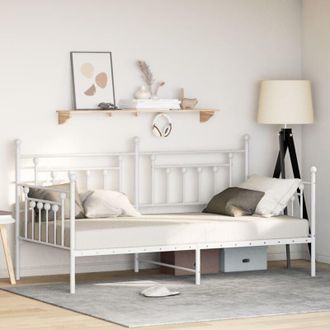 vidaXL Struttura per letto di giorno Bianco 90 x 190 cm Acciaio - Vidaxl